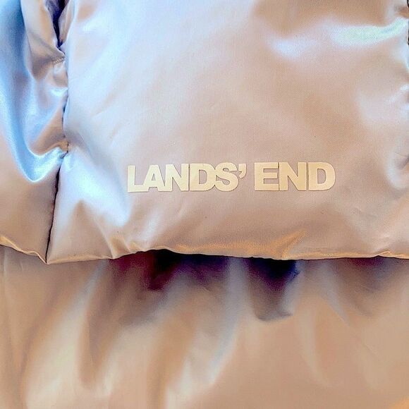 Land’s End down hyper dry water resistant puffer jacket ice blue MED PETITE - Picture 13 of 16